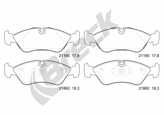 Set placute frana,frana disc 21862 00 701 00 BRECK